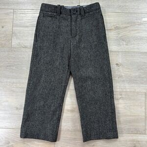 J Crew Crewcuts Youth Size 4 Wool Herringbone Dress Pants Black And Gray